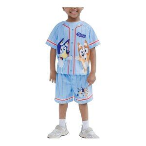 Bluey And Bingo Disney Mesh Jersey T-shirt and Shorts Set Toddler Size 3T
